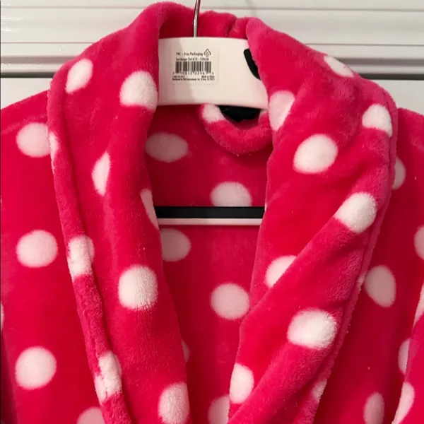 Cynthia Rowley women’s size small 100% Polyester pink polka dot robe Size L - Image 2