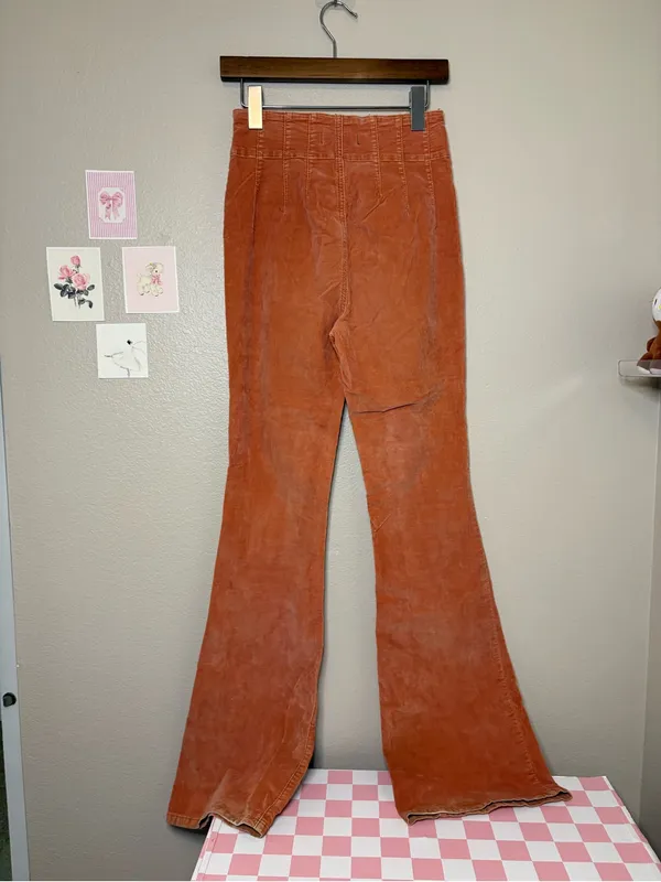 We The Free Jayde Cord Flare in Cognac FREE PEOPLE high rise flare 26 70s fall - Image 6