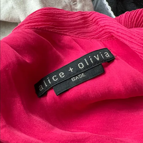 Alice + Olivia Pink Chiffon One Shoulder Hot Pink Silk Tank Top - Image 4