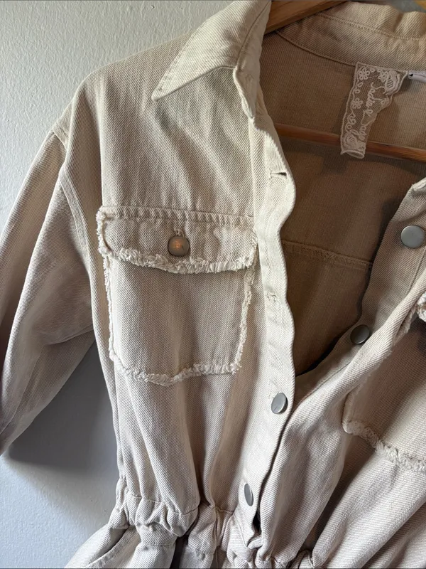 Sadie & Sage Cotton Denim Utility Romper - Image 2