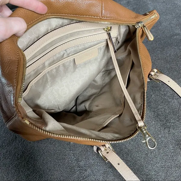 Michael Kors Zip Top Leather Tote Bag - Image 3
