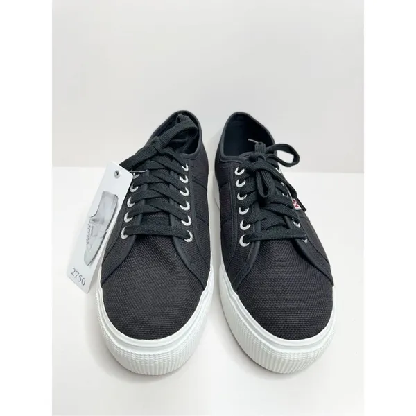 Superga Sneakers Classic Black Canvas Mens‎ Size 8 Lace Up Fashion Shoes NEW - Image 4