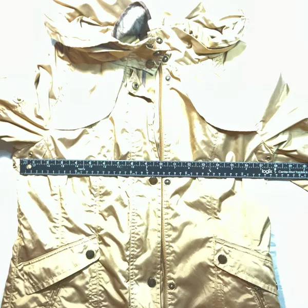 Cole Haan Women's Tan Beige Iridescent Lightweight Trench Rain Coat - Image 6