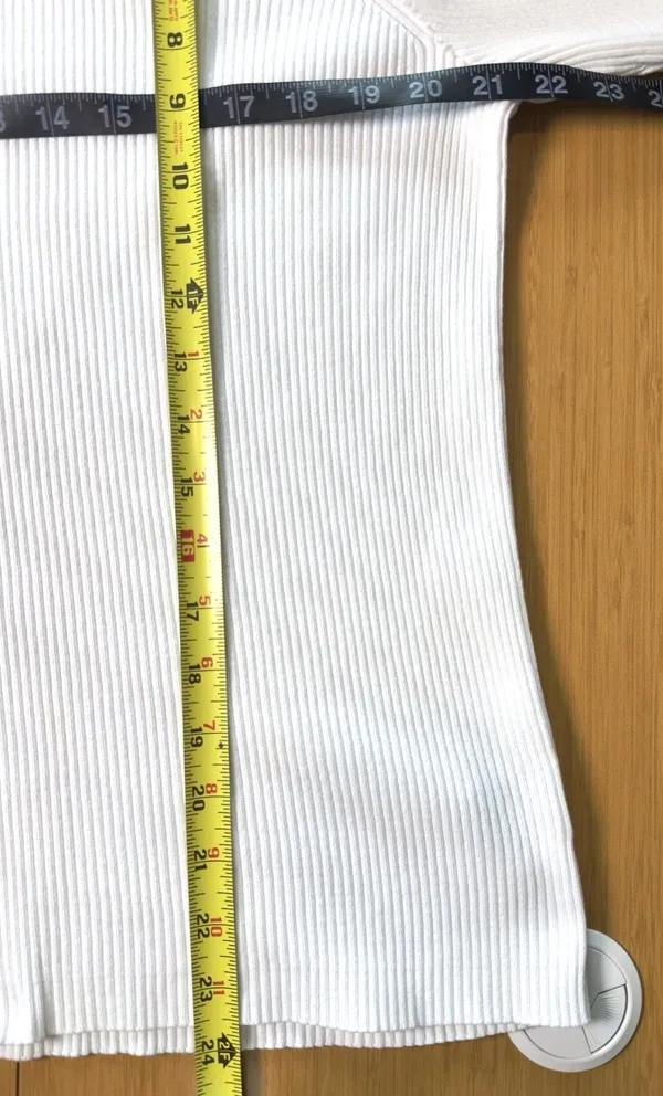 Lauren Ralph Lauren Women’s XL White Ribbed Turtleneck Sweater Logo Stretch - Image 8