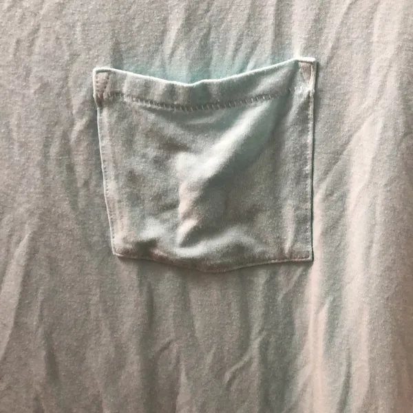 American Eagle Outfitters Soft & Sexy Light Blue Cropped Pocket Tee, Sz. XS - Image 3