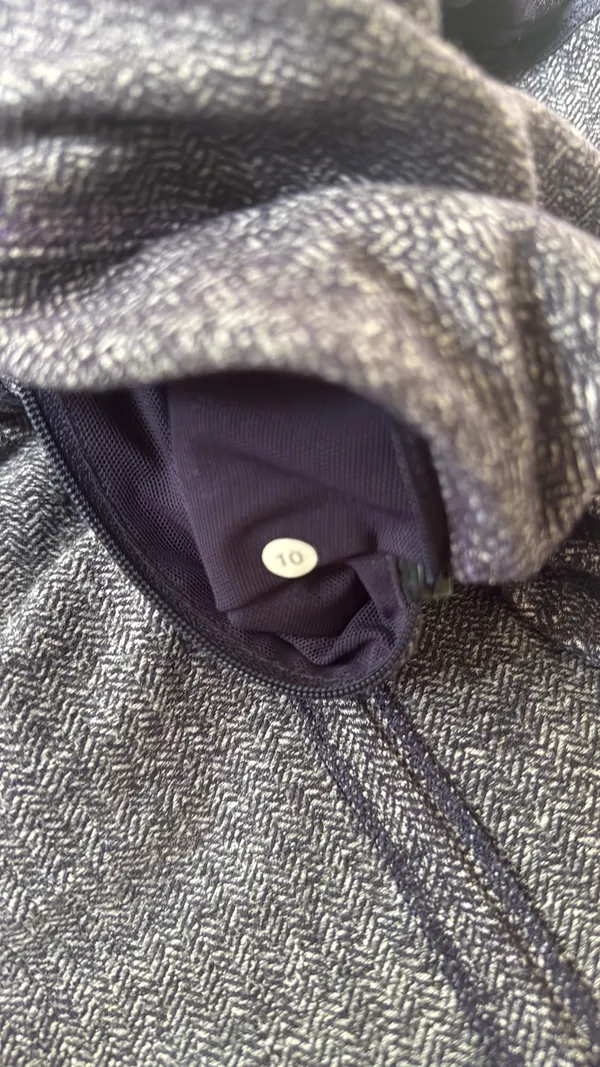 Lululemon Athletica Navy/Gray Herringbone Define Zip Up Size 10 - Image 6