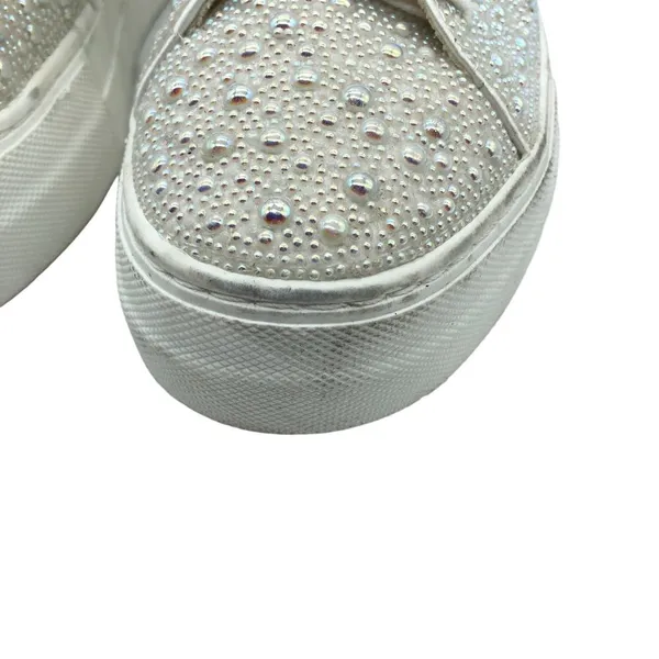 Betsey Johnson Sidny Pearl Sneakers Lace Up White 6.5 - Image 5