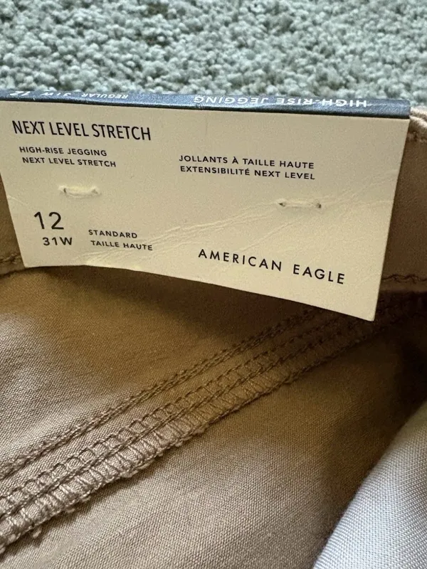 American Eagle Tan Hi-Rise Jeggings Womens Size 12 Next Level Stretch NWT - Image 9