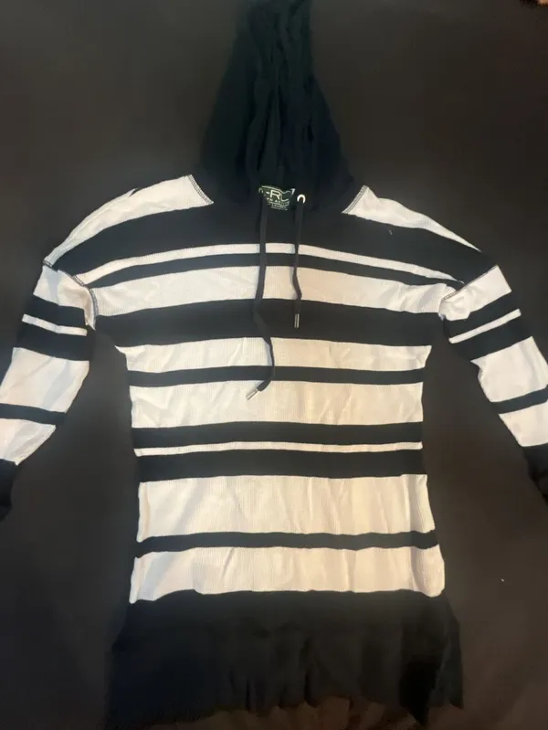 Lauren Active Ralph Lauren Women's Striped Long Sleeve Waffle Knit Hoodie - Image 3