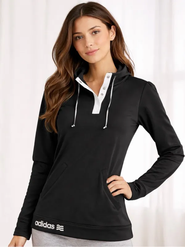 Adidas Golf Black Pullover Hoodie women’s size XS Athletic Top(A504) - Image 2