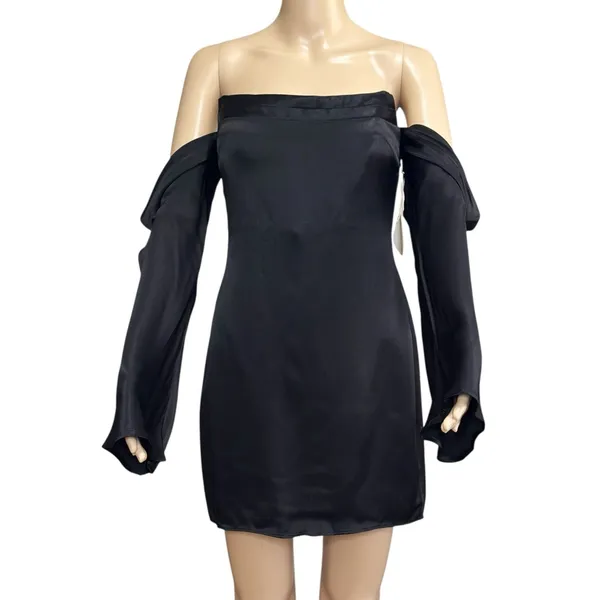 CAMILA COELHO Charlie Mini Dress, Black, Small - Image 7