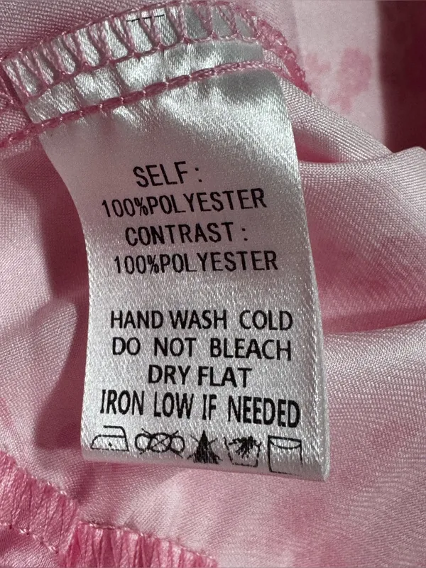 Rareraw Cottagecore Coquette Pink Satin Pajama Set Size Medium - Image 16