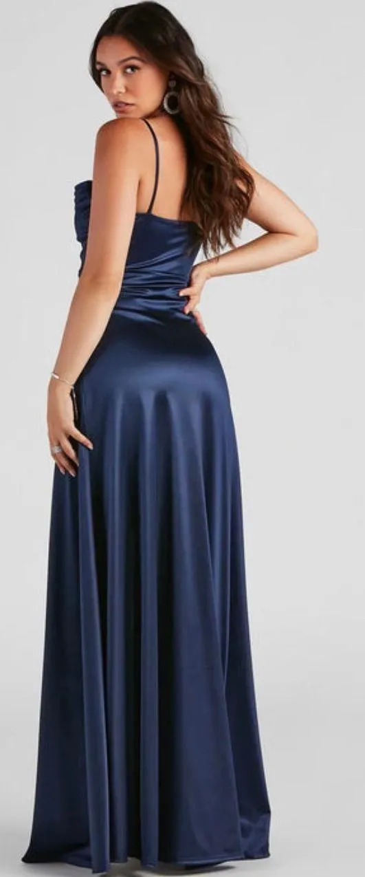 Marissa Formal Satin Cowl Neck Gown Windsor - Image 4