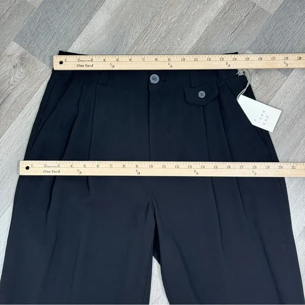 A New Day Pleat Front Wide Leg High Waist Trouser Pants Black Size‎ 4 - Image 11