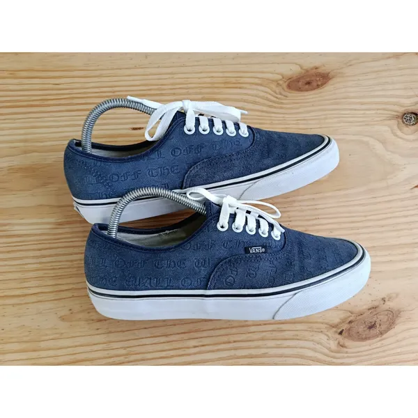 Vans Authentic Off The Wall Navy Blue Embossed Skate Shoes Men's 8.5 Women's 10 - Image 7
