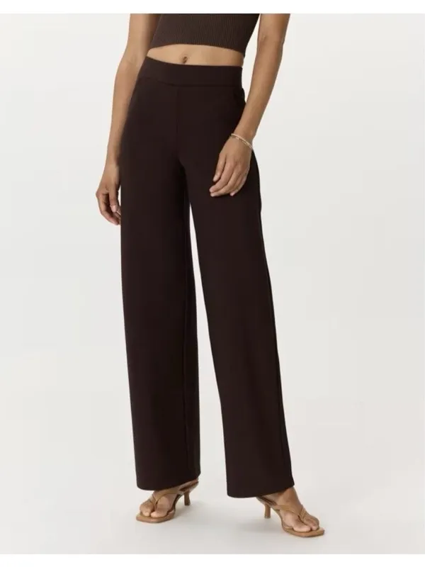 Quince Ultra-Stretch Ponte Wide Leg Pants Espresso Brown Size S - Image 6