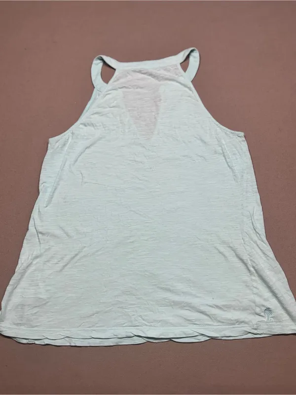 Lilly Pulitzer Tank Top Womens Large Mint Green Halter 100% Cotton - Image 2