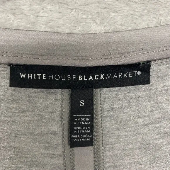White House Black Market Top Womens Small Gray Long Sleeve‎ Top U Neck Casual - Image 2