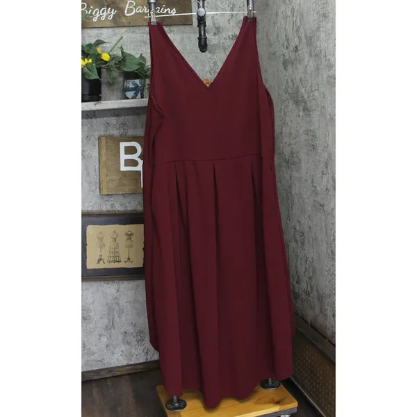 NWT 24seven Comfort Apparel Plus Size High Low Party Dress Burgundy Red 3X - Image 5
