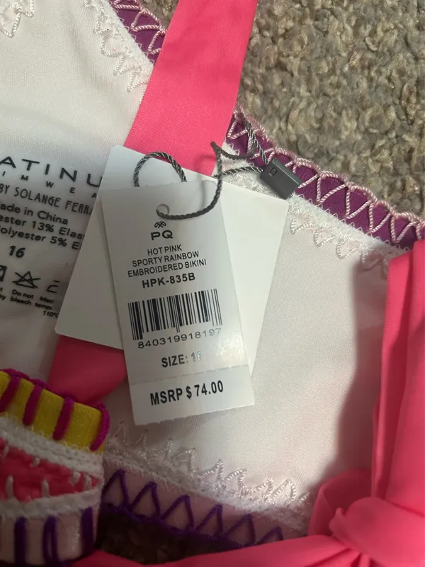 Platinum swimwear pink bikini top - Image 4
