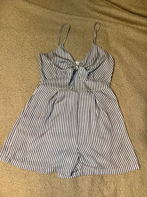Japna Navy Striped Romper - Image 2