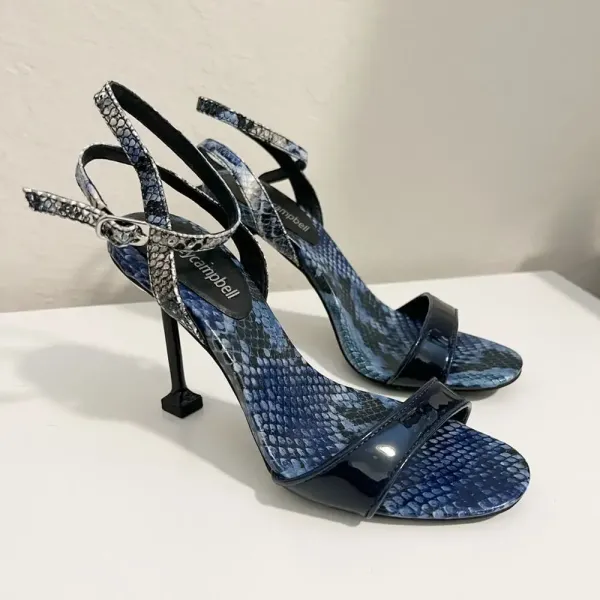 JEFFREY CAMPBELL Navy Blue Strappy Heel Sandals size 6.5‎ - Image 8