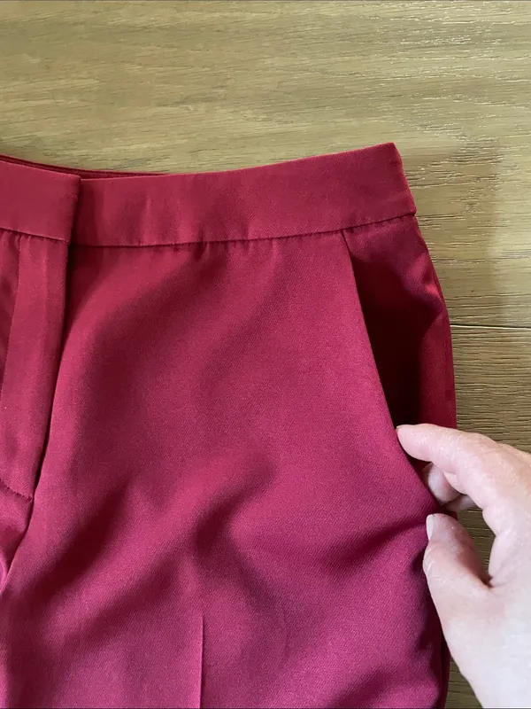 MILLY Nash Cady Pants- Burgundy Wide Leg Trousers Size 4 - Image 8