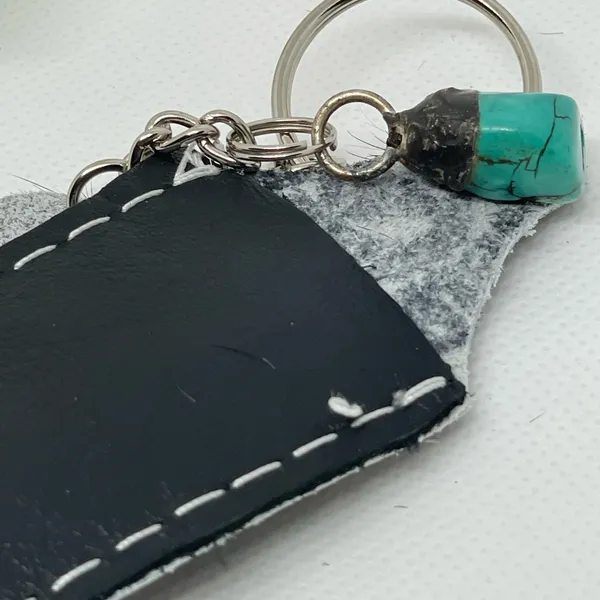 Cowhide chapstick holder. Attach to purse or backpack to keep it handy! - Image 5