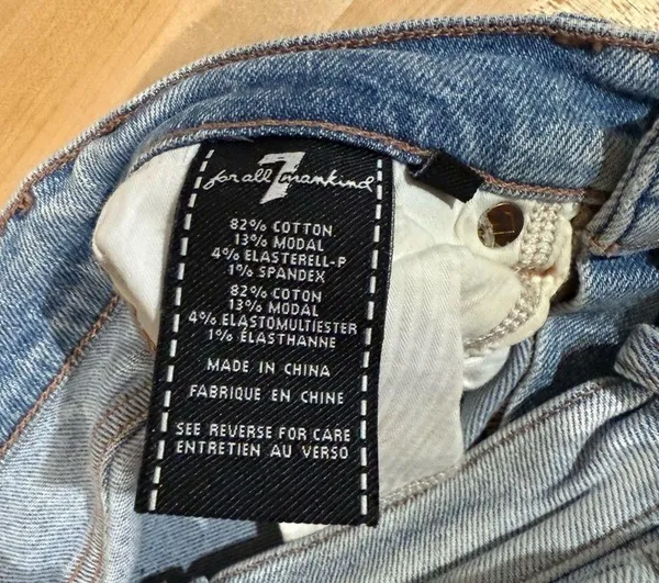 7 For All Mankind Luxe Vintage High Waist Josefina Light Blue Size 24 - Image 5