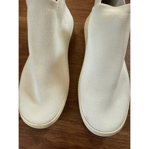 Rothys Womens Chelsea Boot Bright‎ White Knit Sustainable Ankle Boots Size 7.5 - Image 2