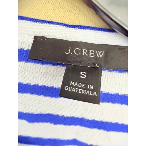J.Crew T-Shirt Womens S Blue Striped‎ AW139 Puff Raglan Sleeve Cotton Top - Image 3