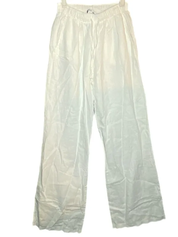 White Made in Italy Coastal Breathable quiet luxury White Pants Boho‎ Small - Image 3