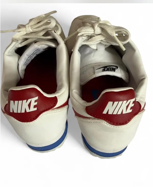 Nike Trainers White Sneakers with Red Swoosh and Blue Stripe - Image 5