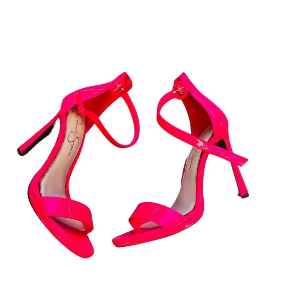 Jessica Simpson Women's Hot Pink Strappy Sandals Size 8 Ultra High Heel - Image 4