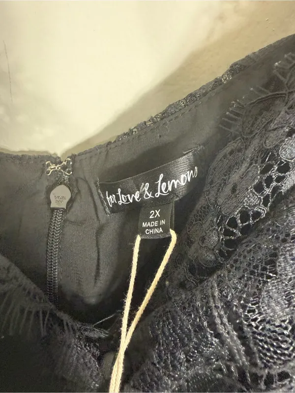 NWT For Love and Lemons Kleid Samira Black Lace Mini Dress Size 2X - Image 7