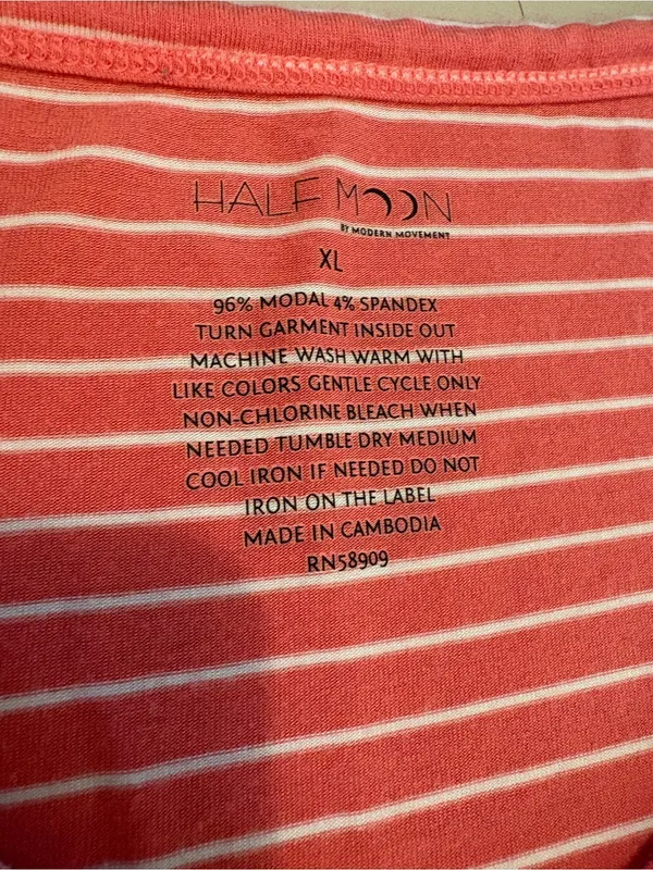 Striped V-Neck Mini Dress in Coral Pink - Image 2