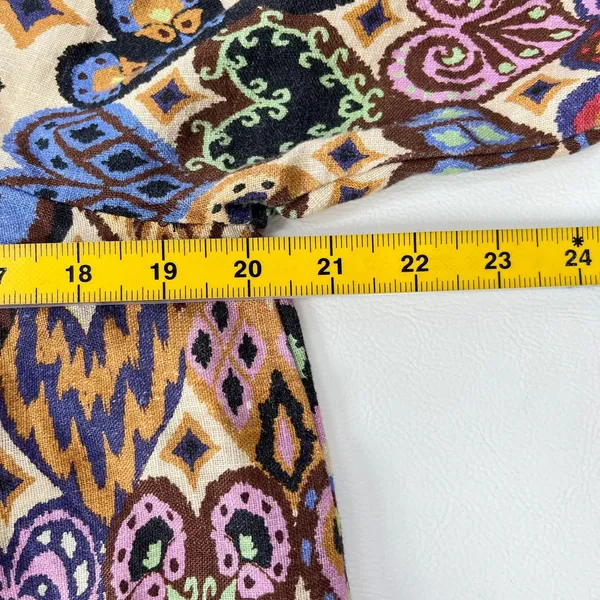 NWOT Farm Rio Hearts Ikat Cream Long-Sleeve Mini Dress Size M - Image 9