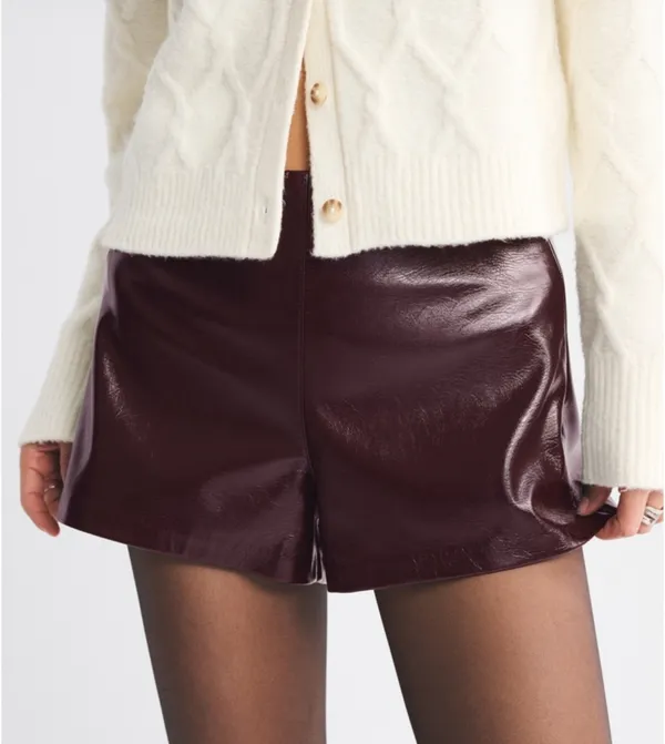 Abercrombie Stretch vegan glossy leather micro short - Image 3