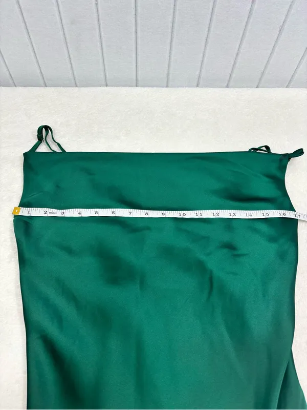 Hello Molly Deep Green Satin Cowl Mini Slip Dress Forest green - Image 7