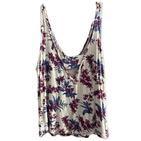 American Eagle Soft & Sexy Crepe‎ Floral Pattern Sleeveless Size M Top - Image 2