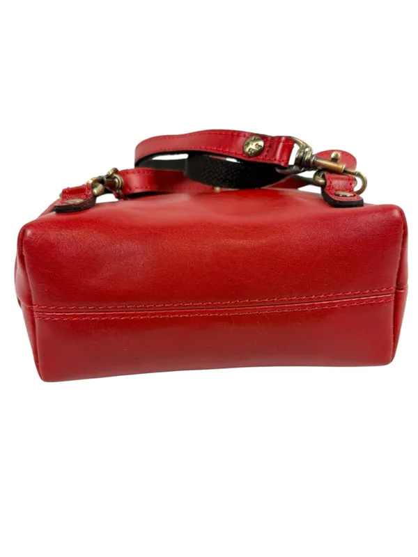 Patricia Nash Small Vatoni Convertible Leather‎ Backpack Papaya Red Leather - Image 7