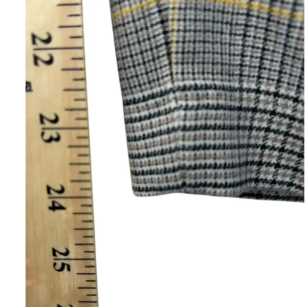 Ann Taylor Cropped Dress Pants Glen Plaid Belted Tapered Tan Preppy Womens 4P‎ - Image 12