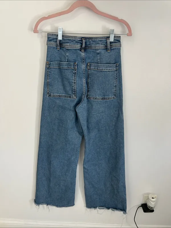 Zara The Marine Straight High Rise Wide Leg Jeans - Image 3
