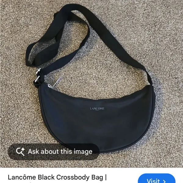 Lancôme Crescent Shoulder Bag in Black Silver - Image 9