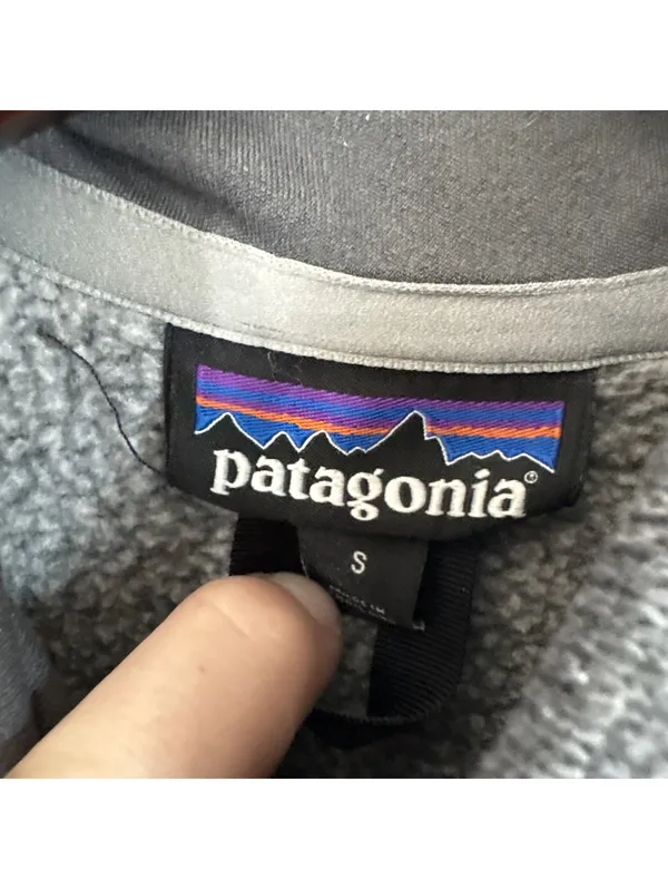 Patagonia Lightweight Better Sweater Gray Quarter Zip Fleece Pullover Small - Image 3