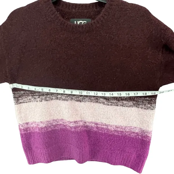 Ugg Alessa Soft Knit Sweater Womens XS Rosewood‎ Purple Stripe Wool Blend Cozy - Image 5