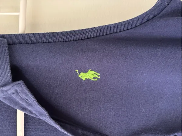Ralph Lauren Sleeveless Polo Mini Dress Navy Blue Green Embroidered Pony Preppy - Image 5