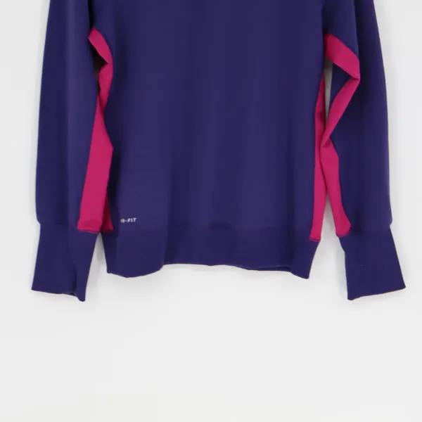Nike Women's Therma-Fit Hoodie Size Medium Big Swoosh Purple Pink Athletic Green - Image 13