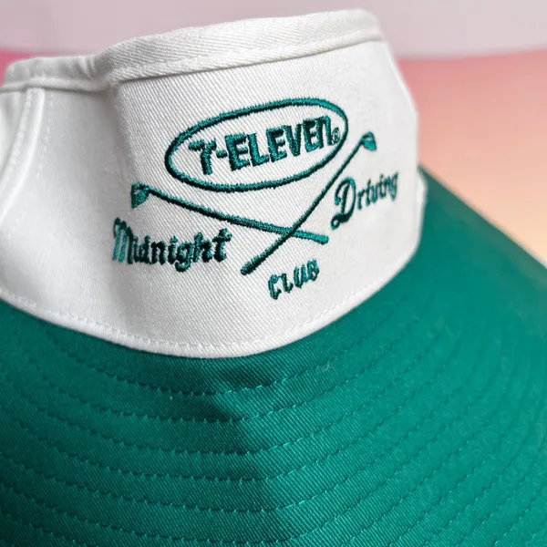 7-Eleven White Green Midnight Driving Golf Club Visor Cap Rare‎ HTF Adjustable - Image 5