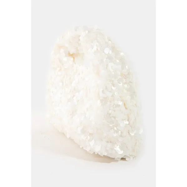 Fame and Partners Full Sequin Hand Bag - White‎ - Image 2